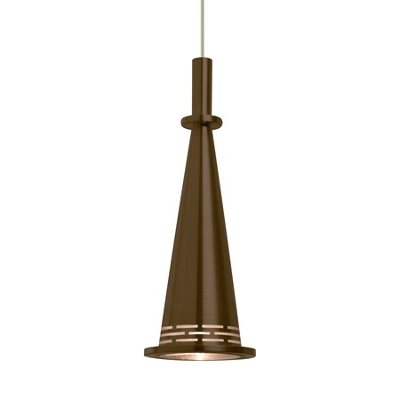 Besa Lighting Besa Prince Pendant, Bronze, Satin Nickel Finish, 1x 9W LED 1XT-PRINCECNBR-LED-SN
