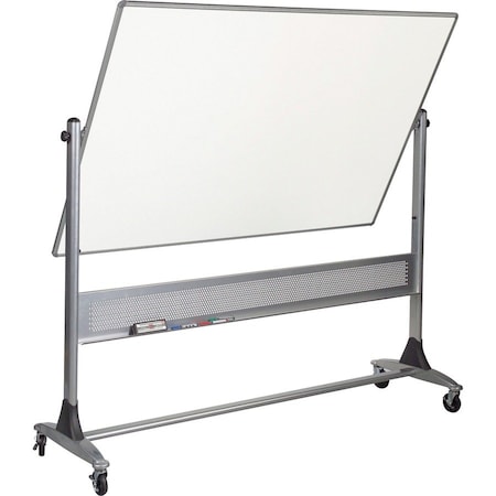 Mooreco Dry Erase Board, Porcelain, 48 in, 72 in, Aluminum Frame, White, Gloss 669RG-DD