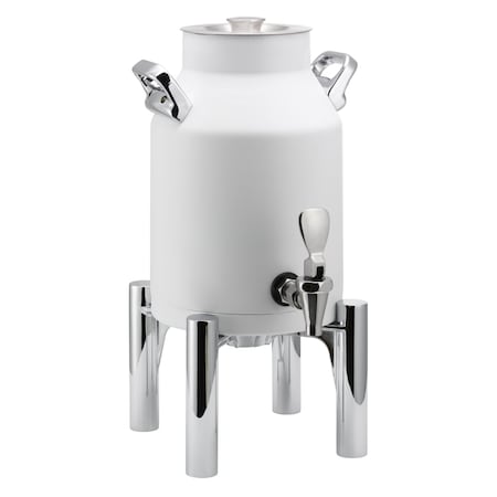 Service Ideas Thermo-Urn Dairy Dispenser 1.5-Gallon Vacuum Insulated Dispenser with Round Leg in White DD15WHRN