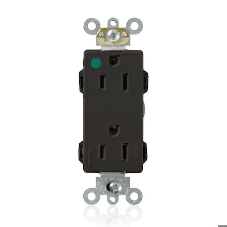 Leviton Straight Blade Receptacle, 5-15R, 15 A, 125V AC, Flush Mount, Self-Grounded M1626-HGE
