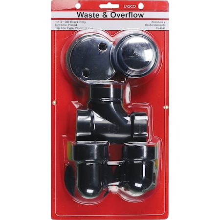 Westlake Pipe & Fittings ABS Bath Drain with Polished Chrome Trim & Waste & Overflow 3/1/4941