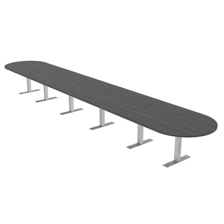 Skutchi Designs 22ft Conference Table With Power Unit | 22 Person Modular Racetrack Meeting Table | Harmony Series HAR-RAC-48X264-T-WA7949-NA