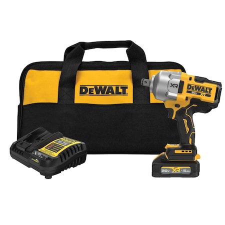 Dewalt 20V MAX* XR Brushless Cordless 3/4 In. High Torque Impact Wrench, Hog Ring Anvil Kit XR POWERSTACK DCF964GH1