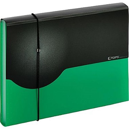 Globe-Weis 7 Pocket Poly File, Letter Size, Semi Circles, Green, 4PK 67440GRN