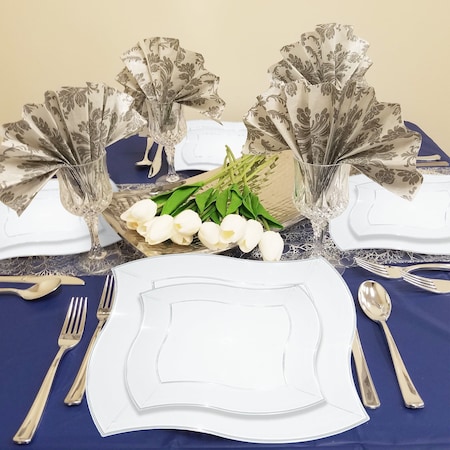 Smarty Had A Party 7" Clear Wave Plastic Appetizer/Salad Plates (120 Plates), 120PK 7927-CASE