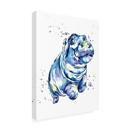 Trademark Fine Art Outdoor Canvas Art - Lisa Whitehouse 'Hippo' Wall Art for Patios, or Gardens GRL02002-OC1824WR