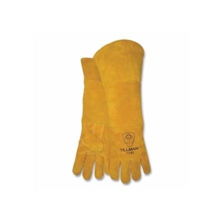 Tillman Stick Welding Gloves, 1155, Premium Side Split Cowhide, Lg, Cotton Foam Lining, Bourbon Brn,  724-1155