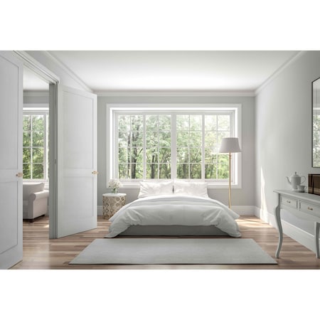 Reso 48 in. x 96 in. Solid Core Primed Wood Double Pre-hung interior French Door Satin Nickel RID4896-2W-SN-T