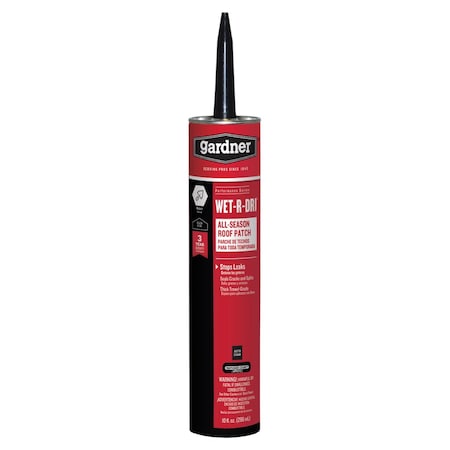 Black Jack Gardner WET-R-DRI Gloss Black Patching Cement All-Weather Roof Cement 10 oz 0379-GA