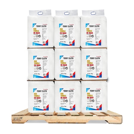 Supremeplus New White Terry Towel Cleaning Rags, 1000 lbs. Pallet, 40 x 25 lbs. Bags, 40PK SP-1728