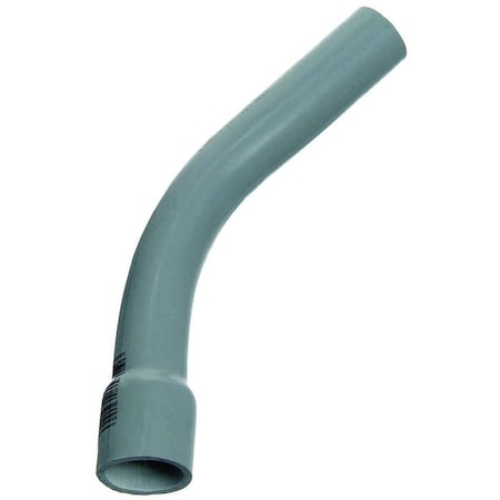 Carlon Elbow, 2 in Trade Size, 45 deg Angle, SCH 40 Schedule Rating, PVC, Bell End, Gray UA7AJB-CAR