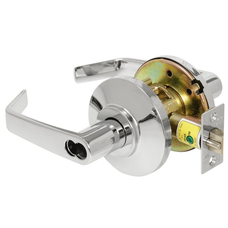 Best Grade 2 Entry Cylindrical Lock, 15 Lever, SFIC Less Core, Bright Chrome Finish, Non-handed 7KC37AB15DS3625
