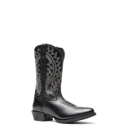 Durango Men's Western Boot, 12 W, Leather, 12 in H, Polished Black Onyx DDB0485