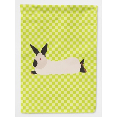 Carolines Treasures California White Rabbit Green Flag Garden Size BB7793GF