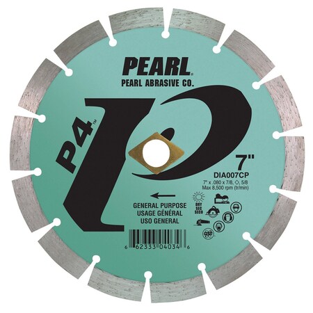 Pearl P4 Segmented Blade for Concrete and Masonry 7 x .080 x DKO, 5/8, 7/8 DIA007CP