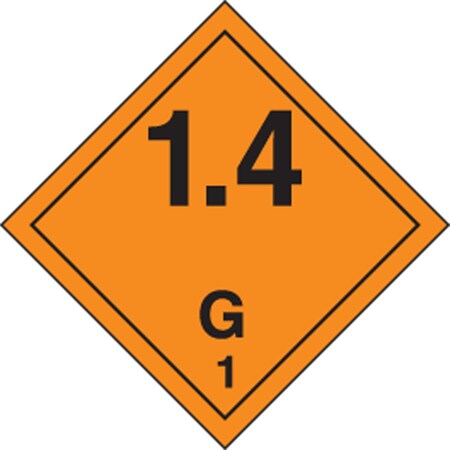Accuform TDG PLACARD CLASS 1 273MM X 273MM TCP147VP25 TCP147VP25