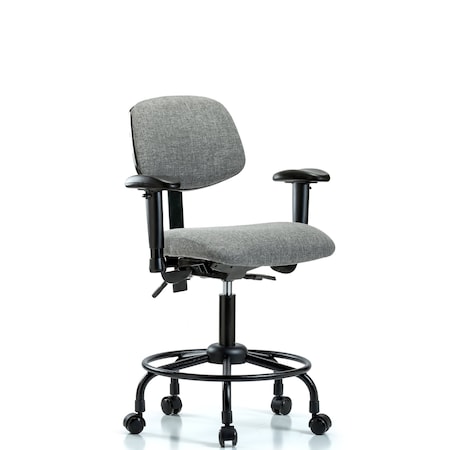 Blue Ridge Ergonomics Desk Chair Desk Chair, Fabric, RT AA Casters, Gry, Adjustable Arms, 21" to 26" Height, Fabric, Grey BR-FDHCH-RT-T0-A1-RC-F44