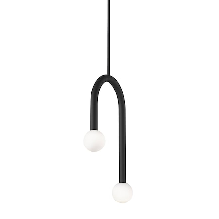 Afx Colette 12in LED Pendant - Black COEP12LAJUDBK