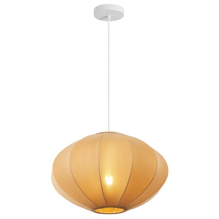 Jonathan Y Kira 18.38" 1-Light Scandinavian Japandi Adjustable Lantern Metal w/Ribbed Cocoon UFO Saucer Shade L JYL4208D
