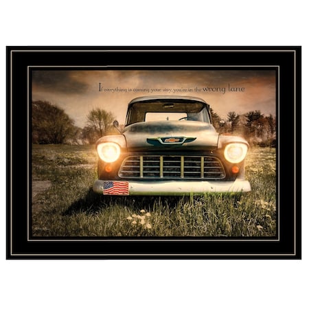 Homeroots Wrong Lane 2 Black Framed Print Wall Art 405538