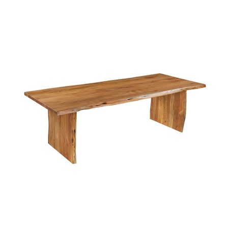 Homeroots 96" Brown Solid Wood Double Pedestal Base Dining Table 635860