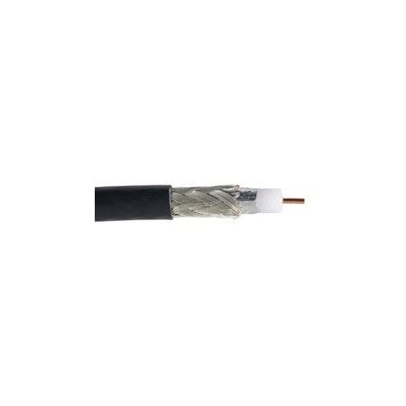 Cable Wholesale Plenum Serial Digital RG59 Coax Cable, Solid, 20AWG, Dual Shield, 4.5GHz, CMP, Black, Spool, 1000ft 11X3-5122NH