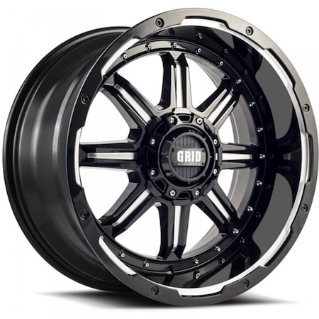 Hard Top 118955M1 18 in. Dia. x 9 in. GD10 0 mm Offset, 5 x 150 mm Wheel with Milled Lip, Gloss Black HA1371162