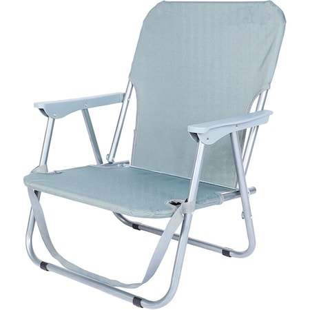 Simple Deluxe YSSOA Folding Beach Adults, Portable Beach Chair Low Back, Backpack Chair for Camping, Grey FNCHARCAMP08G