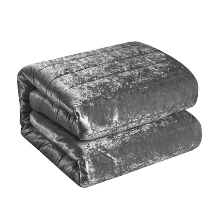 Homeroots Gray King Polyester 220 Thread Count Washable Down Comforter Set 528891