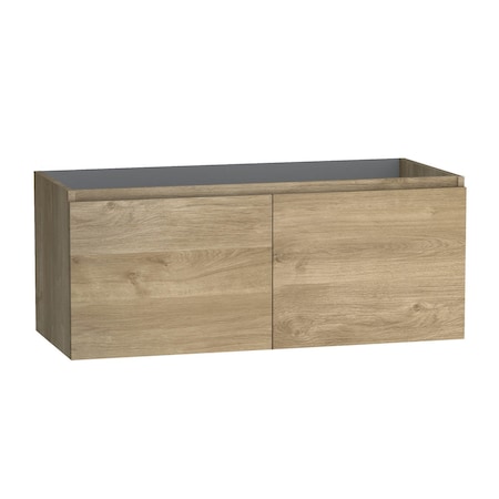 Homeroots 48" Oak Wood Freestanding Bathroom Vanity With White Sink And Two Drawers 627409