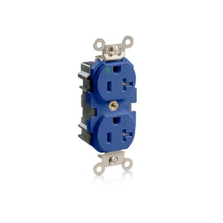 Leviton Lev-Lok Hospital Grade Tamper Resistant Duplex Receptacle, 20 Amp, 125 Volt M8300-SGB