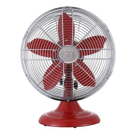 Good Housekeeping 12" Retro Table Fan in Red finish 92611