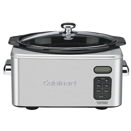 Cuisinart/Waring Cuisinart Slow Cooker, 6.5 qt Capacity, 320 W, Touchpad Control, Ceramic/Stainless Steel PSC-650