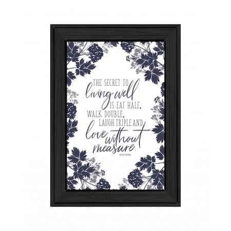 Homeroots The Secret to Living Well 2 Black Framed Print Wall Art 407679