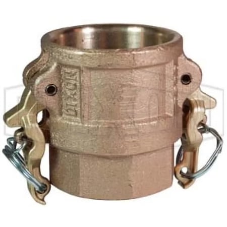 Dixon Boss-Lock Type D Cam and Groove Coupler, 4 in Nominal, Female Coupler x FNPT End Style, Brass, Dome BD400