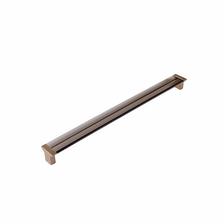 Schaub 12-5/8in Center to Center Positano Smoke Cabinet Pull Signature Satin Brass Finish 318-SSB-SM
