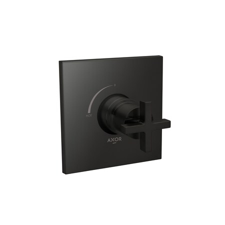 Axor Citterio Pressure Balance Trim- Cross Handle in Brushed Black Chrome 39416341