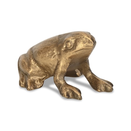 Homeroots 3" Antiqued Gold Cast Iron Frog Figurine 612454