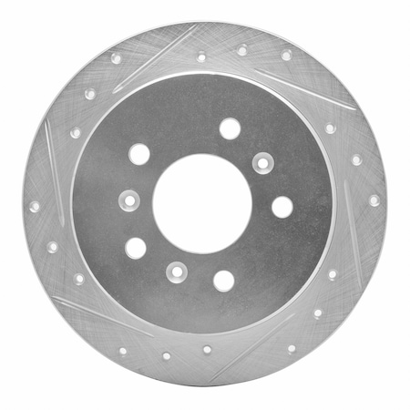 Dynamic Friction Co DFC Brake Rotor - Drilled and Slotted - Silver 631-45011L
