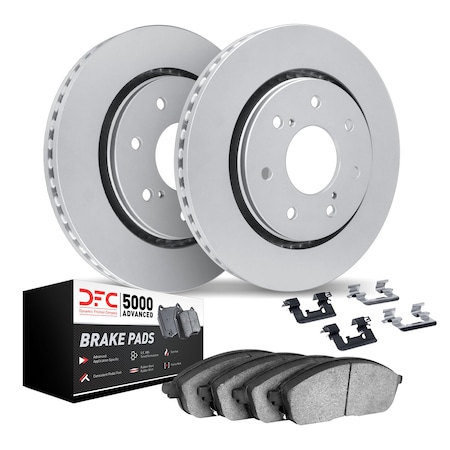 Dynamic Friction Co DFC GEOSPEC Rotors with 5000 Advanced Brake Pads and Hardware 4512-54167