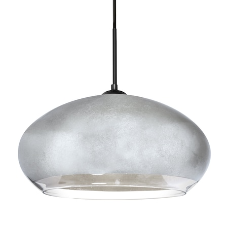 Besa Lighting Besa Brio 14 Pendant, Silver Foil, Black Finish, 1x 75W MAX E26 Base 1JT-4345SF-BK