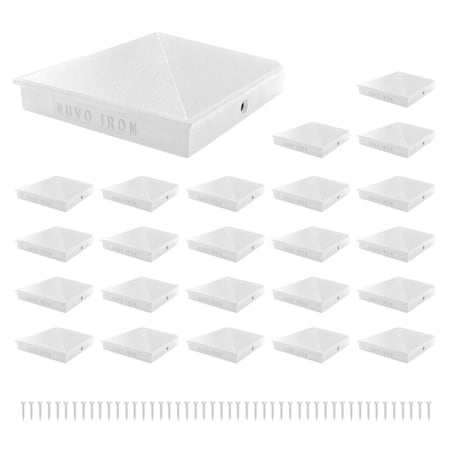 Nuvo Iron 4-in x 4-in White Aluminum Ornamental Pyramid Post Cap - MP24 PCP02-WEC-MP24