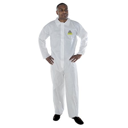 Defender Coverall, Hood, White, PK25 CPEL
