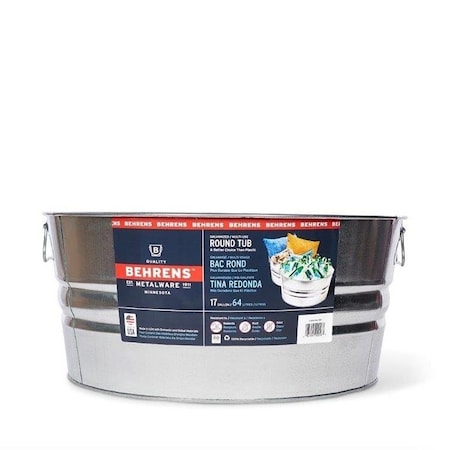 Behrens Wash Tub, 17 gal Capacity, Galvanized Steel 3GS