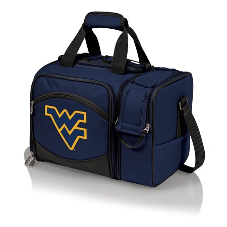 Picnic Time Family Of Brands NCAA West Virginia Mountaineers Malibu Cooler Picnic BasketNavy Blue with Black Accents 508-23-915-834-0