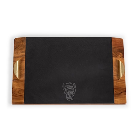 Picnic Time Family Of Brands NCAA NC State Wolfpack Covina Acacia and Slate Serving Tray 957-07-512-423-0