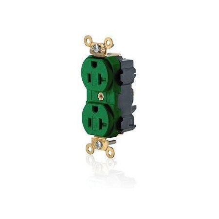 Leviton Straight Blade Receptacle, 5-20R, 20 A, 125V AC, Flush Mount, Self-Grounded M5362-SGN