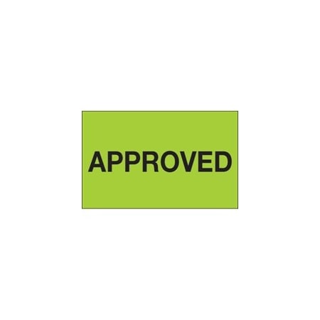 Bubblefast 1 1/4 x 2'' - ''Approved'' Fluorescent Green Labels BFDL1153