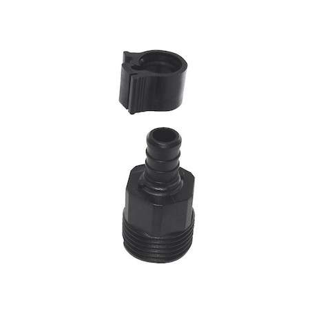 Flair-It PEXLOCK Pipe Adapter, 1/2 x 3/4 in, PEX x MGH, Polysulfone, Black, 100 psi Pressure 30867