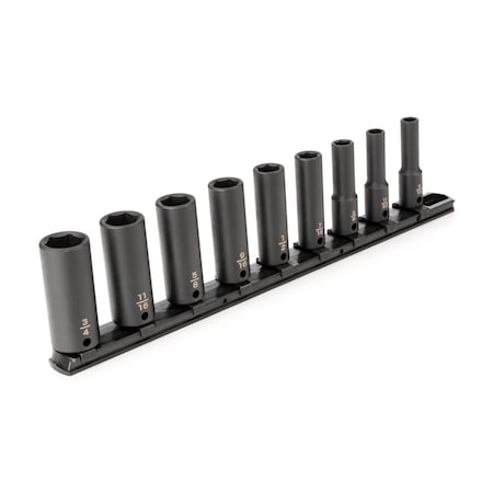 Tekton 3/8 in Drive Impact Socket Set, SAE, 9 pcs SID91101